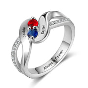 925 Silver CZ Ring with Personalized Name