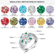 925 Silver Colorful Birthstone Rings