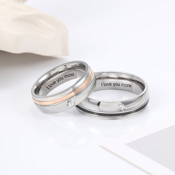 Personalized Stainless Steel Couple Ring