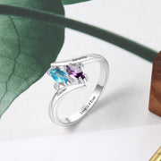 Customized Name S925 Birthstone Rings