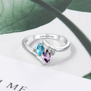 Customized Name S925 Birthstone Rings