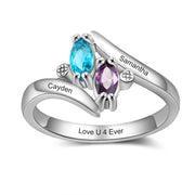 Customized Name S925 Birthstone Rings