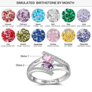 S925 Birthstone Name Rings