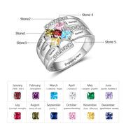 925 Silver Cross Birthstone Rings