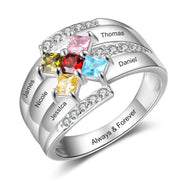 925 Silver Cross Birthstone Rings