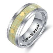 Personalized Stainless Steel luminous Couple Ring