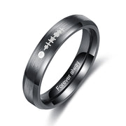 Personalized Stainless Steel Black Ring