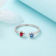Rhodium Plated Birthstone Ring