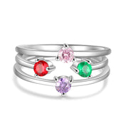 Rhodium Plated Birthstone Ring