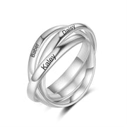 Personalized Rhodium Plated Metal-Circle Ring