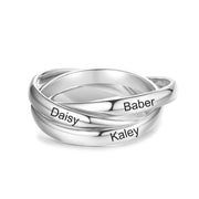 Personalized Rhodium Plated Metal-Circle Ring