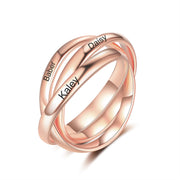 Personalized Rhodium Plated Metal-Circle Ring