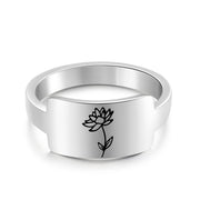 Custom One To Four Flower Birth Flower Ring