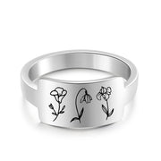 Custom One To Four Flower Birth Flower Ring