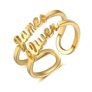 Personalized Rhodium Plated Name Ring