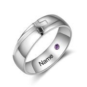 Engraved Stainless Steel Cross Couple Rings