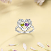 S925 Silver Heart Shaped CZ Ring