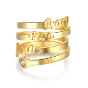 Jewelry Personalized Name Opening Ring