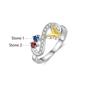 Rhodium Plated Butterfly Ring