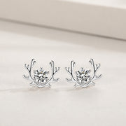 925 Sterling Silver Elk Stud Earrings