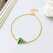 925 Sterling Silver Dripping Oil Christmas Tree Bracelet